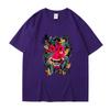 2024 Novo Comércio Exterior Manga Curta Verão Novo Marca Original Europeia e Americana Hip-hop Solto Prajna Wrap Estampada Camiseta