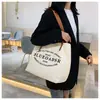 Bolsa de Lona para Mujer, Bolso de Hombro Escolar, Bolsa de Lona de Gran Capacidad para Mujer, Bolso de Mano Moderno Estilo Coreano, Mochila para Llevar a Mano para Estudiantes Universitarios
