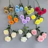 Flor Artificial Rosa Diamante de 3 Cabeças Decoração de Entrada de Casa Interior Flor Falsa Buquê de Noiva Casamento Flor Falsa Rosa