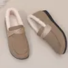 Zapatos de Algodón de Invierno para Mujer con Forro de Felpa Calientes Tipo Mocasín Antideslizantes Zapatos para Madre Suela Suave Modernos Combinan con Todo Botas de Algodón Engrosadas para Abrigo Mujer