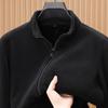 Outono e inverno novo Ao-grain Fleece masculino gola vertical zíper cardigan casual all-match engrossado quente polar fleece jaqueta de cor sólida