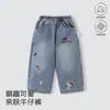 Nueva Colección Primavera y Otoño: Pantalones de Mezclilla Bordados de Dibujos Animados para Niños de 1 a 3 Años, Pantalones Largos Holgados para Bebés y Niños Pequeños, Ropa para Bebés An'yang