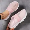 Sapatos Casuais de Verão Transfronteiriços, Sapatos de Malha Respiráveis e que Não Sufocam, Meia-Chinelos Slip-On, Sapatos de Solado Macio Que Não Cansam Seus Pés, Sapatos Preguiçosos para Mulheres