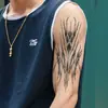 Adesivos de Tatuagem Botânicos Estilo Geométrico Escuro, Alta Qualidade, Duradouros, À Prova d'Água, Não Refletivos, Adesivos de Tatuagem Descolados e Personalizados para Homens e Mulheres