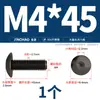 Tornillos de Cabeza Hexagonal Grande de Acero Inoxidable 304 Negros, Tornillos de Cabeza Plana Grande, Pernos de Cabeza Redonda Tipo Champiñón M2-M8