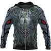 Sudadera con Cremallera Estampada en 3D de Amazon con Patrón de Guerrero Vikingo, Sudadera con Capucha para Pareja, Suéter Pullover de Moda, Pide Ahora