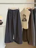 Pantalones Casuales de Lana Estilo Coreano para Mujer Otoño Invierno 2026 Nuevos Sueltos Adelgazantes Elásticos de Cintura Alta Pierna Ancha Largos Pantalones Banana