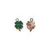 Esmalte Verde Trébol de Cuatro Hojas Cola DIY Accesorios de Joyería de Aleación Accesorios para el Cabello Transfronterizos Colgante Llavero Colgante de Esmalte