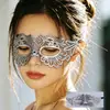Máscara de Ojos de Encaje Sin Forma Estampada en Oro Transfronteriza Máscara de Fiesta de Media Cara Accesorio de Halloween Actuación Adulto Negro