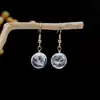 Pendientes de la serie rosa con borlas de corazón para niña, con gancho para la oreja, sencillos, pequeños y largos, combinables para mujer.