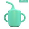 Vaso de agua de silicona para niños, vaso de aprendizaje para beber, vaso de agua con doble asa, vaso de agua para bebés a prueba de caídas y fugas, vaso de agua recto con doble asa.