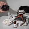 Base tradicional de cerámica tallada a mano para incienso, para el hogar y la oficina, difusor de incienso de aceites esenciales de nicho, artículo decorativo hecho a mano