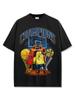 Playera Estampada de Cuello Redondo Kobe Transfronteriza, Lavada Americana Vintage Holgada Peso Pesado Manga Corta, Moderna y Versátil