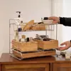 Estante Organizador de Almacenamiento Multicapa para Productos de Cuidado de la Piel Escritorio Acero Inoxidable de Lujo Ligero Estante de Almacenamiento para Vasos de Agua Maquillaje