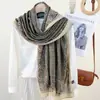 Bufanda Larga Estilo Coreano Primavera y Verano Retro para Mujer con Diseño Personalizado Bufanda Estampado de Cadena Moda Elegante Bufanda a Juego