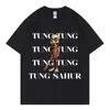 Camiseta Tung Tung Tung Sahur Meme Cerebro Podrido Italiano Divertido Europeo y Americano