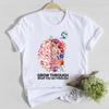Flores hortícolas patrón de personalidad cuello redondo estampado camiseta blanca manga corta para mujer comercio exterior transfronterizo wish/ebay Amazon