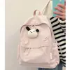Liquidação Especial - Mochila Estudante Universitária Feminina Estilo K Ins Grande Capacidade Cor Sólida Simples Mochila Mochila Feminina