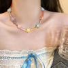 Accesorios esenciales de verano para el dopamina wear ~ temperamento dulce chica personalidad color combinable cadena clavicular femenina marea