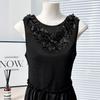 Amazon encaje negro transfronterizo flor tridimensional tapeta cuello delantero nuevo vestido suéter cuello decorativo flor mayoreo