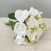 Mori flores artificiais gipsofila segurando buquê de flores 12 flores casamento ao ar livre decoração de casa planta verde flores artificiais