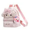 Mochila de Orejas de Conejo 3D My Melody para Mujer Lazo Dulce Encaje Muñeca Colgante de Peluche Estudiante Mochila Escolar