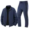 2026 Nuevo Conjunto Deportivo de Algodón Puro para Hombre Traje de Pierna Recta Conjunto de Cárdigan Primavera y Otoño Tallas Grandes Conjunto Casual de Dos Piezas Jogger