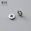 Prata de Lei 925 Envelhecida 8mm Padrão de Peixe Círculo Espaçador Conta Pulseira Retro Contas Soltas DIY Feito à Mão Acessórios de Material de Corda S0960