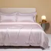Xiangling Premium Conjunto de Roupa de Cama de Quatro Peças Cor Sólida Tencel Importado Estilo Simples e Luxuoso: Lençol, Capa de Edredom, Fronha e Acessórios de Cama