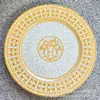 Plato de cena occidental de porcelana de hueso con borde dorado estilo europeo transfronterizo, decoración para sala de modelos, mesa de sala, plato plano de cerámica para el hogar