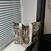 Nova bolsa de compras de tecido estampada estilo coreano 2026, grande capacidade, moderna, adequada para o dia a dia e tendência para e-commerce transfronteiriço