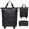 Maleta con Ruedas para Estudiante, Bolso de Mano para Viajes Cortos de Mujer, Separación de Seco y Húmedo, Bolso de Viaje Expandible, Mochila Impermeable
