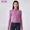 Chaqueta de Yoga de Cuello Alto Corta para Mujer, Ajuste Delgado Ropa de Fitness, Chaqueta Cardigan Deportiva para Correr al Aire Libre Daw177