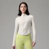 Chaqueta Corta de Primavera y Otoño Nuevo Estilo Cuello Alto Adelgazante Cintura Ajustada Chaqueta Ajustada para Correr Fitness Deportes Yoga