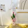 Balde de Abraço Tulipa PU Sintético Flor de Lã Fofa Abraço Bênção Presente Criativo Festival Feriado Presente Atacado
