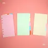 Papel divisorio accesorios para páginas divisoras de página cuaderno de colores A6 índice de clasificación de páginas agujeros planificador de hojas sueltas 6 artículos predeterminados