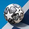 Piel sin costuras con unión térmica de fútbol de la Liga de Campeones PU5 No.. 4 Fútbol fábrica de comercio exterior al por mayor estrella negra plateada