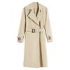 Abrigo Trench Caqui para Mujer, Abrigo de Otoño de Largo Medio, Cinturón de Algodón Puro, Estilo Clásico Casual, Estilo Relajado, Versión Coreana