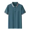 Camisa Polo de Negocios de Alta Calidad Estilo Pareja Elástica Transpirable Cuello de Solapa Camiseta de Manga Corta Ropa de Verano para Exteriores Golf