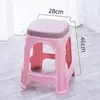 Banqueta de Plástico para Uso Doméstico, Cadeira Espessada, Tamanho Pequeno, Design Estiloso e Simples, Banqueta Quadrada para Adultos, Banqueta Individual, Banqueta Alta, Banqueta Baixa