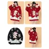 Otoño Invierno Transfronterizo Nuevo Estilo Tema Navideño Suéter de Cachemira para Mujer Cuello Redondo Tejido Versátil Estilo Perezoso Jersey Capa Base