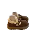 Zapatos de mujer de suela gruesa, totalmente cerrados, estilo Birkenstock, nueva colección de invierno 2026, mocasines forrados de felpa, sin cordones, botas de nieve peludas