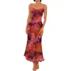 Vestido Casual de Férias 2026 Europeu e Americano Transfronteiriço Outono Nova Chegada Dropshipping Temperamento Estampa Alça Fina Sereia Longo