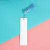 Marcadores de página criativos para presentes, marcadores de página práticos de metal e alumínio DIY, materiais em branco, borlas coloridas, adequados para estudantes usarem enquanto leem