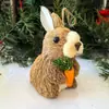 Paja Sisal Hilo de Algodón Colgante de Alce Muñeco Ventana Árbol de Navidad Adornos de Escritorio Decoraciones Navideñas