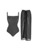 Traje de Baño Conservador Conjunto Europeo y Americano 2025 Cubre Vientre Delgado Vacaciones Playa Aguas Termales Bikini Conjunto Retro Francés
