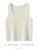 Nuevo Chaleco de Cachemir Otoño e Invierno para Mujer, Suéter de Punto Simple Versátil Cuello en U Otoño e Invierno Capa Interior Chaleco Cálido