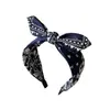 Diadema Retro Flor Paisley Coreana y Japonesa Diadema Ancha Orejas de Conejo Elegante para Mujer Pasador Accesorio para el Cabello Pinza para el Cabello