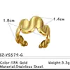 Moda Europea y Americana Anillos de Acero Inoxidable Irregulares Diseño de Nicho para Mujer Anillos de Acero de Titanio Ondulados Joyería Transfronteriza Al por Mayor