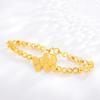 Pulsera para Mujer Chapada en Oro Arena Vietnamita 24K Titanio Joyería Doble Mariposa Tienda de Oro Modelo Oro Tailandés Suministro en Vivo Dropshipping